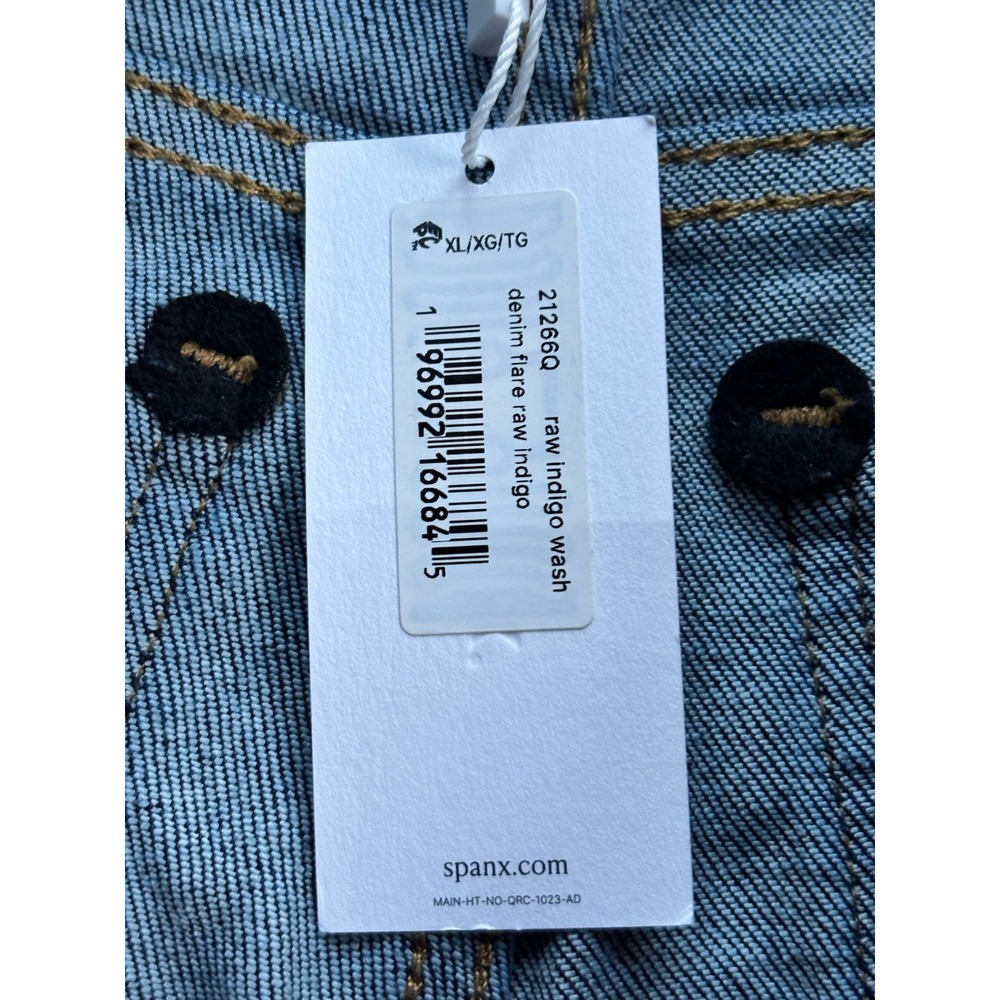 NWT Spanx EveryWear Flare Jeans Women's Size XL Raw Indigo Pull On Boho 21266Q - Picture 5 of 16